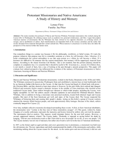 Protestant Missionaries and Native Americans: A Study of History and Memory