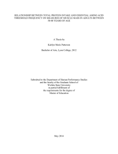 RELATIONSHIP BETWEEN TOTAL PROTEIN INTAKE AND ESSENTIAL AMINO ACID