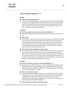 Cisco Network Registrar 7.0 General Q. A.