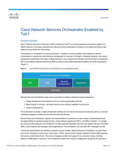 Cisco Network Services Orchestrator Enabled by Tail-f Product Overview