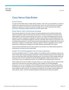 Cisco Nexus Data Broker Product Overview