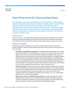 Cisco Prime Home 6.3 Technical Data Sheet