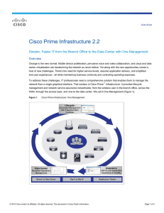 Cisco Prime Infrastructure 2.2 Overview