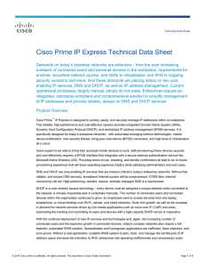 Cisco Prime IP Express Technical Data Sheet