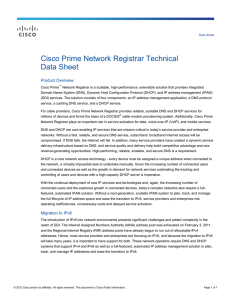 Cisco Prime Network Registrar Technical Data Sheet Product Overview