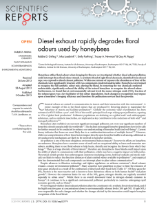 Diesel exhaust rapidly degrades floral odours used by honeybees Robbie D. Girling