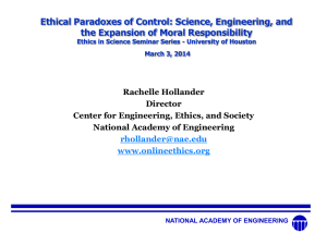 Ethical Paradoxes of Control: Science, Engineering, and Rachelle Hollander