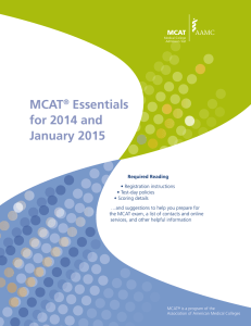 MCAT Essentials for 2014 and January 2015