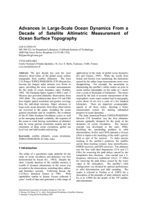 Advances in Large-Scale Ocean Dynamics From a Ocean Surface Topography