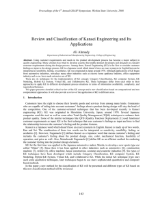 Review and Classification of Kansei Engineering and Its Applications Ali Ahmady