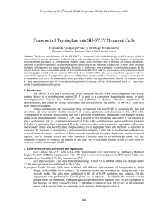 Transport of Tryptophan into SH-SY5Y Neuronal Cells