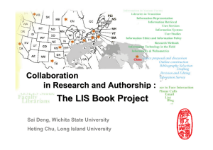 The LIS Book Project Collaboration in Research and Authorship : Sai