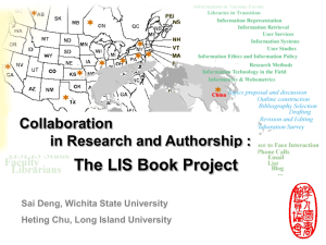 The LIS Book Project Collaboration in Research and Authorship :