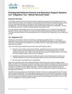 Preintegrated Network Devices and Operations Support Systems