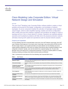 Cisco Modeling Labs Corporate Edition: Virtual Network Design and Simulation