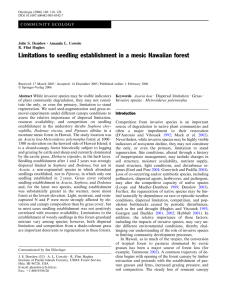 Limitations to seedling establishment in a mesic Hawaiian forest
