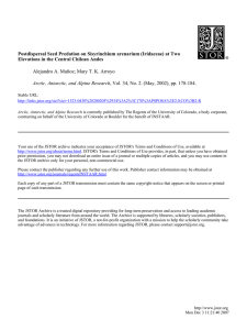 Postdispersal Seed Predation on Sisyrinchium arenarium (Iridaceae) at Two