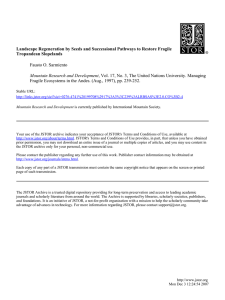 Landscape Regeneration by Seeds and Successional Pathways to Restore Fragile