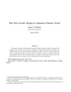 The New Goods Margin in Japanese-Chinese Trade ∗ John T. Dalton March 2014