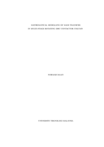 MATHEMATICAL MODELLING OF MASS TRANSFER IN MULTI-STAGE ROTATING DISC CONTACTOR COLUMN