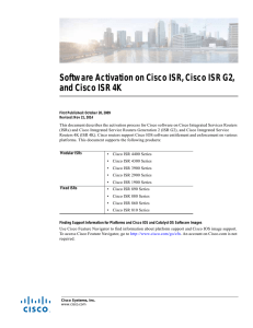 Software Activation on Cisco ISR, Cisco ISR G2,