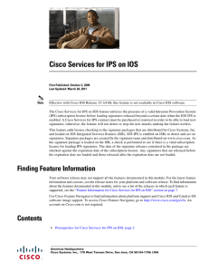 Cisco Services for IPS on IOS