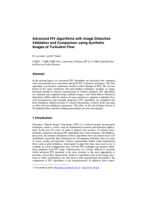Advanced PIV algorithms with Image Distortion Validation and Comparison using Synthetic