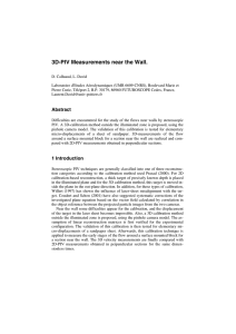 3D-PIV Measurements near the Wall.