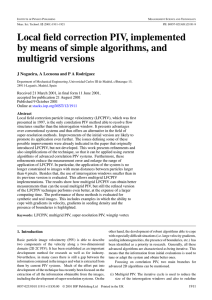 Local field correction PIV, implemented by means of simple algorithms, and