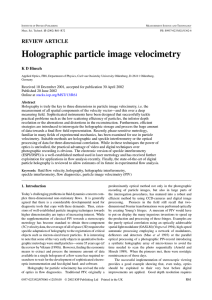 Holographic particle image velocimetry REVIEW ARTICLE K D Hinsch