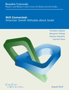 Brandeis University Still Connected: American Jewish Attitudes about Israel