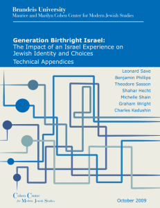 Brandeis University The Impact of an Israel Experience on Technical Appendices