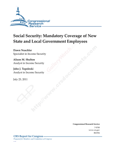 Social Security: Mandatory Coverage of New State and Local Government Employees
