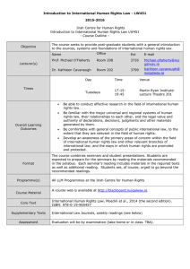 Introduction to International Human Rights Law - LW451 2015-2016