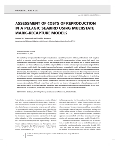 ASSESSMENT OF COSTS OF REPRODUCTION IN A PELAGIC SEABIRD USING MULTISTATE