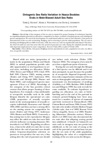 Ontogenic Sex Ratio Variation in Nazca Boobies T