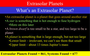 Extrasolar Planets What’s an Extrasolar Planet?