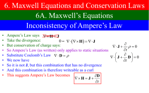 6. Maxwell Equations and Conservation Laws 6A. Maxwell’s Equations 