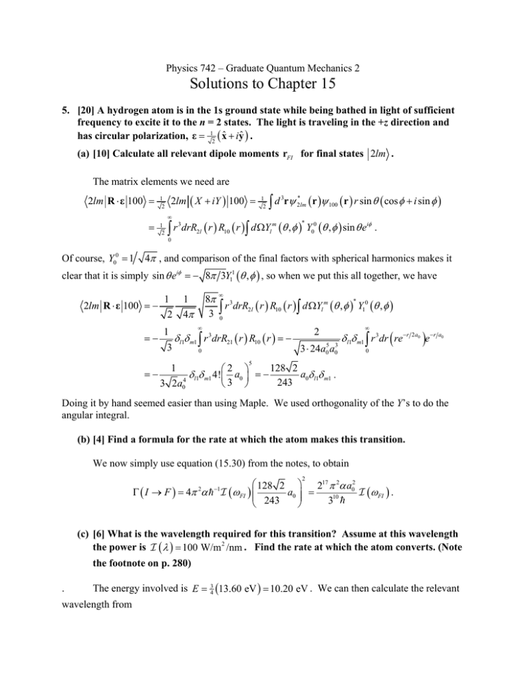 Solutions To Chapter 15