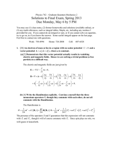 Solutions to Final Exam, Spring 2013