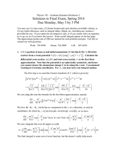 Solutions to Final Exam, Spring 2014
