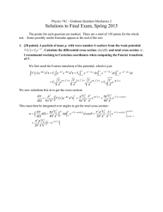 Solutions to Final Exam, Spring 2015