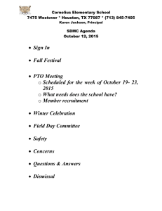 Cornelius Elementary School  SDMC Agenda