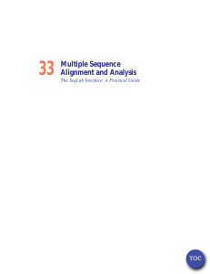 33 Multiple Sequence Alignment and Analysis TOC