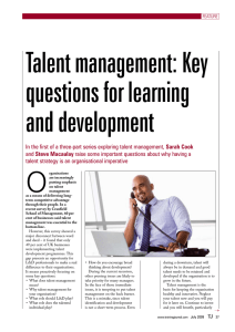 Talent management: Key questions for learning and development O