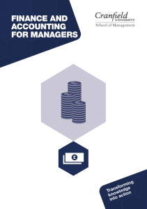 FINANCE AND ACCOUNTING FOR MANAGERS Transforming
