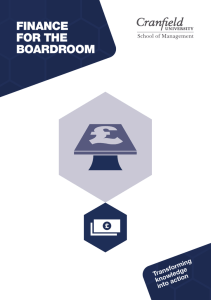FINANCE FOR THE BOARDROOM Transforming