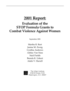 2001 Report: Evaluation of the STOP Formula Grants to Combat Violence Against Women