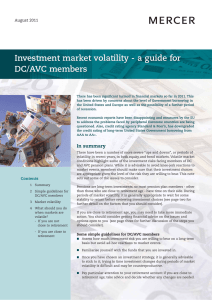 Investment market volatility - a guide for DC/AVC members August 2011
