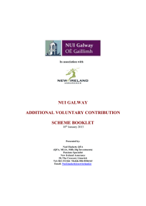 NUI GALWAY ADDITIONAL VOLUNTARY CONTRIBUTION SCHEME BOOKLET